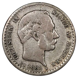 Danemark - 10 øre 1882 Christian IX Copenhague - billon - KM.795 Schön.4 monnaie - Imagen 1 de 2
