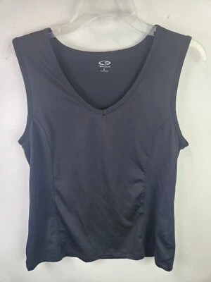 C9 Champion Tank Top Womens Size L Solid Black Casual Sleeveless V-Neck Pullover - Image 1 of 4