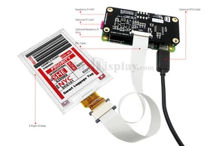 Red 2.7 inch e-Paper Display Panel w/Raspberry Pi HAT,e-Ink Screen 264x176 - Picture 1 of 3