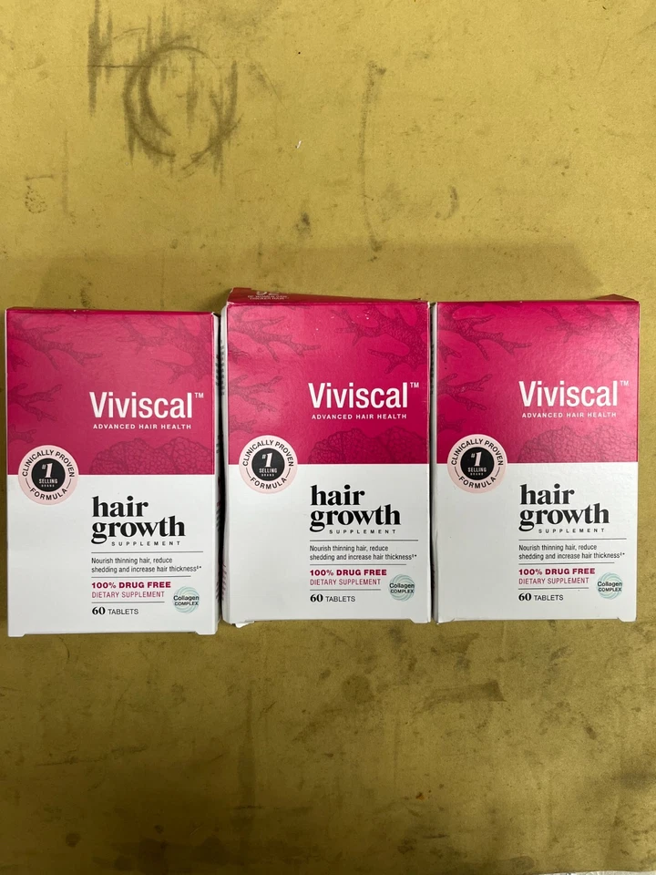 3 Viviscal Advanced Hair Health Suplemento para el crecimiento del cabello - 60 tabletas cada una 10/25+ Foto 1 de 1