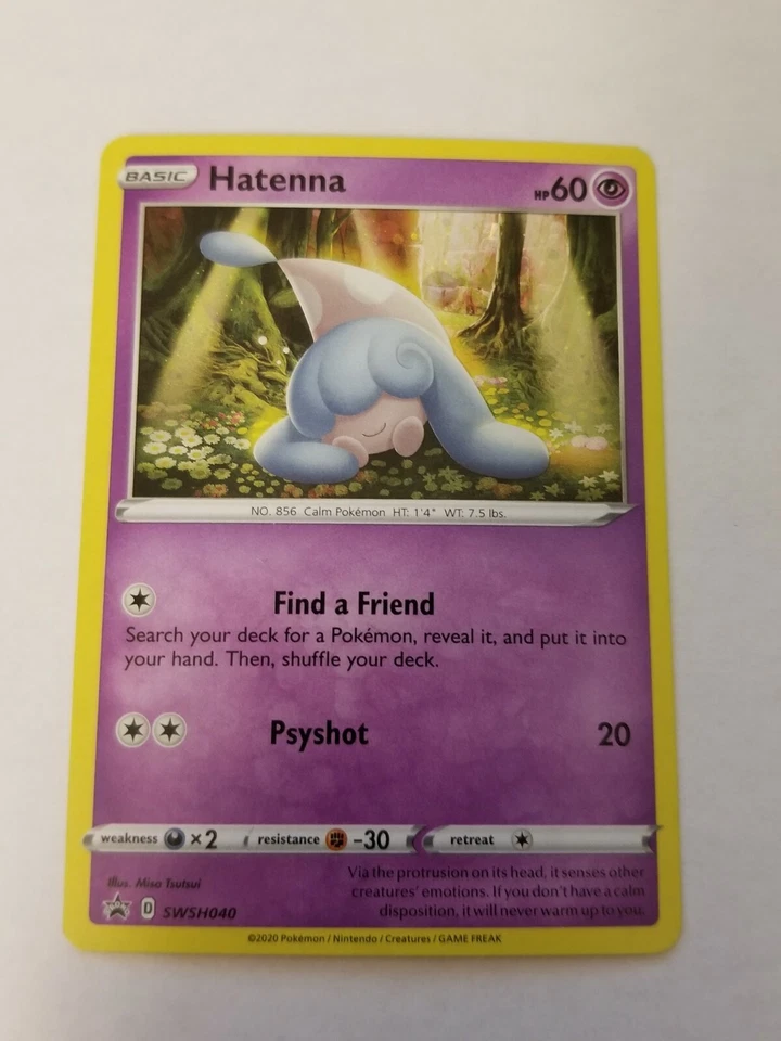 HATENNA SWSH040 Sword Shield Holo Rare Promo Pokemon Card Near Mint - Image 1 of 1