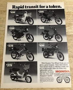 Anuncio de bicicletas Honda 1986 de dos ruedas - recorte de anuncio impreso vintage - Imagen 1 de 1