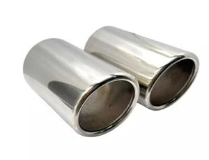 2x embellecedor de escape para VW Golf Plus 2x 65 mm redondo acero inoxidable embellecedor de escape deportivo - Imagen 1 de 5