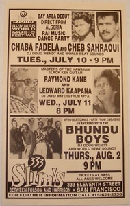 CHABA FADELA, CHEB SAHRAOUI; KANE & KAAPANA; BHUNDU BOYS Slim's 1990 World Fest - Picture 1 of 1