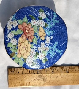 Vintage Echo Blue Flower Trinket Box 1980 Takahashi San Francisco Hand Decorated - Picture 1 of 17