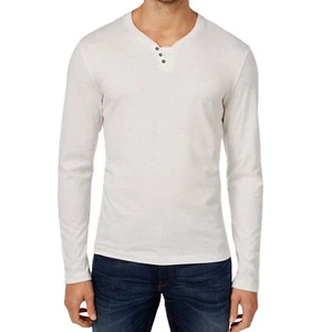 Alfani Men's Heather Long-Sleeve Split Crewneck T-Shirt - Picture 1 of 8
