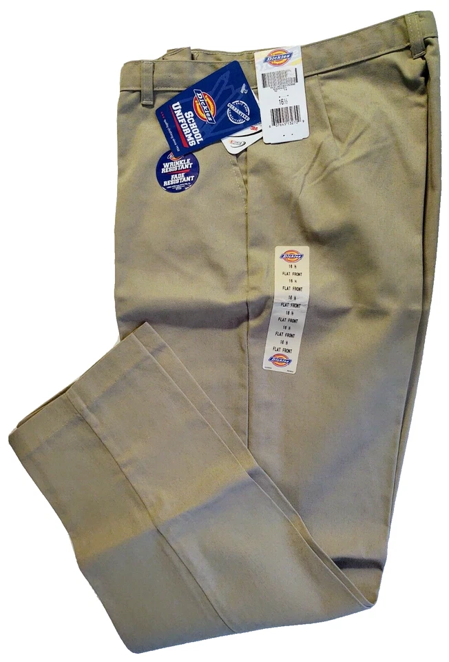 Dickies Boy's Flat Front Pants Khaki 16-1/2 - Image 1 of 1