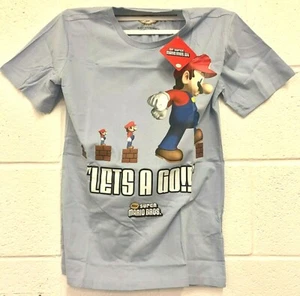KIDS SUPER MARIO BROS T-SHIRT MEDIUM YOUTH (M) Blue Official License Nintendo - Picture 1 of 2