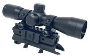 For SKS Scope Mount Combo W/ 4x32 Scope P4 Sniper Reticle + Rings + Lens Covers - Picture 1 of 8
