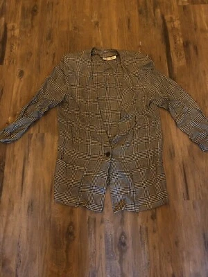 Chaqueta de traje vintage Bill Blass pata de gallo para dama  Foto 1 de 4