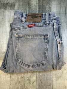 Jeans Wrangler de Colección 34x32 Lavado Claro Hechos en EE. UU. Etiqueta Roja Denim Calidad Premium - Imagen 1 de 7