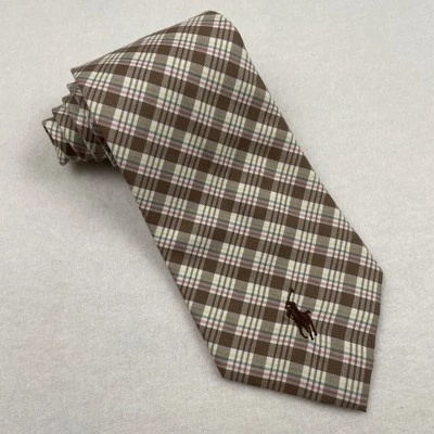 Polo Ralph Lauren Men’s Classic Preppy Brown Tattersall Tie Brown Pony - Image 1 of 4