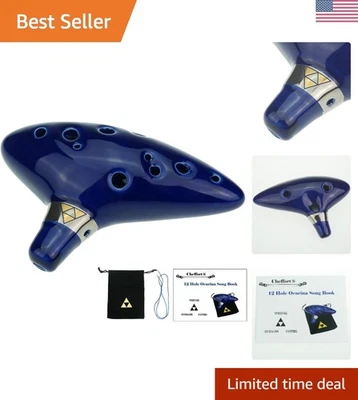 Hand-Crafted Legend of Zelda Ocarina - 12 Hole C Major with Protective Bag - Image 1 of 4