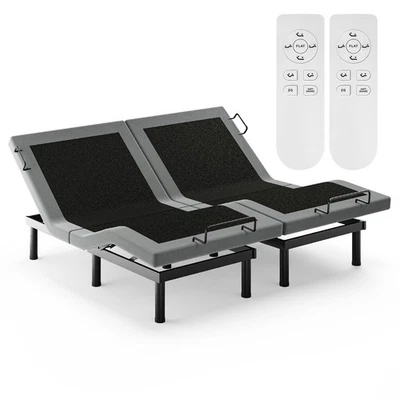 Base de marco de cama ajustable Split King Electirc con control remoto de masaje USB Twin XL Foto 1 de 4