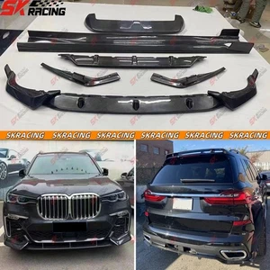 Forged/Carbon Fiber Front Rear Lip Side Skirts Kit For BMW X7 G07 M-Sport 19-22 - Picture 1 of 33