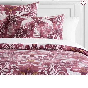 Pottery Barn Harry Potter Magical Patronus Burgund Queen Bettbezug 2 St Kissenbezüge - Bild 1 von 6