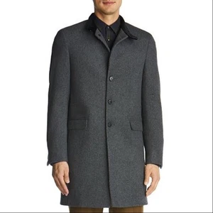 The Kooples Men’s Grey Pienza Coat Overcoat Pea Coat Buttons Mid-Length Business - Picture 1 of 13