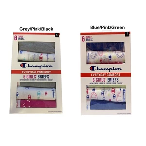 Champion Jugend Mädchen Komfort Baumwolle Stretch feuchtigkeitsableitende Slips, 6er Pack - Bild 1 von 10