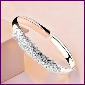 925 Sterling Silber Pfau Öffnung Bildschirm Armband für Frauen Luxus Designer - Bild 1 von 31