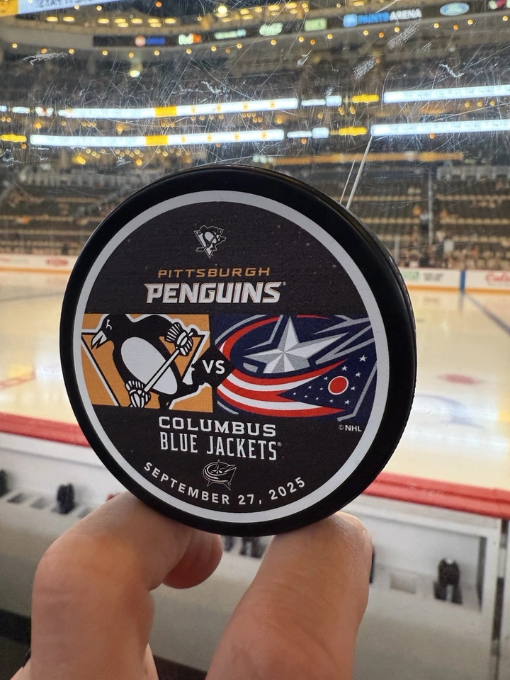 MARC ANDRE FLEURY Pittsburgh Penguins Final Game Night Puck 9/27/25 Vs Columbus - Image 1 of 1