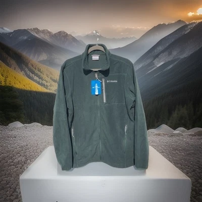 Columbia Men's Regular Fit Full Zip Fleece Jacket, Size Medium, Spruce Green New - Image 1 of 4