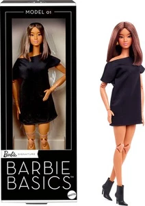 Barbie Basics Model 01 Collector Doll with Brunette Hair, Black Mini Dress &... - Picture 1 of 6