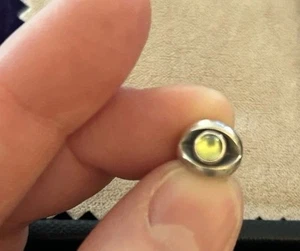 Rare Authentic PANDORA Green Peridot Eye Charm #790127PE 925 Sterling Retired - Picture 1 of 3