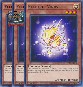Yugioh! 3x Electric Virus OP24-EN015 Common NM - Picture 1 of 1