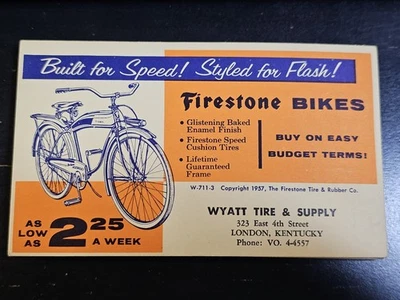 U.S. Scott #UX38 Franklin 2 Cent Firestone Bicycle Advertising 1957 London KY  - Image 1 of 2
