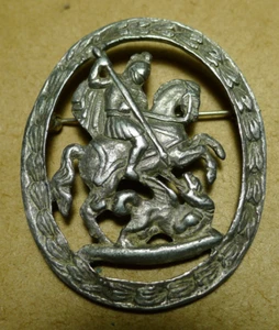 Heiliger Georg tötet den Drachen Brosche - Anstecknadel Vintage Brosche - Bild 1 von 8