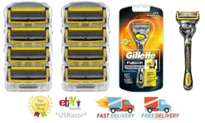 9 Gillette Fusion Proshield Razor Blades 8 Refill Cartridges Flexball Shaver USA - Picture 1 of 4