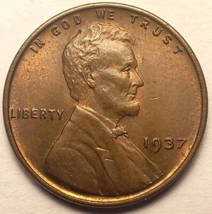 1937 LINCOLN WHEAT CENT PENNY UNC #MC_137 - Picture 1 of 3