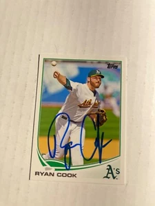Oakland Athletics RYAN COOK Signed Card - Picture 1 of 1
