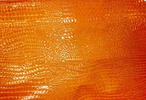 Vinyl faux Leather Crocodile fake vinyl Orange Vinyl fabric sold BTY 54" - Picture 1 of 1