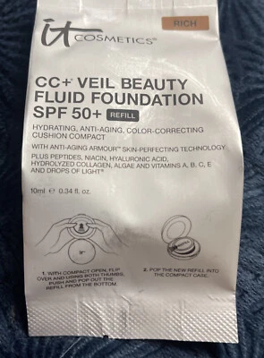 It Cosmetics CC+  VEIL~ RICH  ~ SPF 50+ Beauty Fluid Foundation REFILL - BNIP - Image 1 of 4
