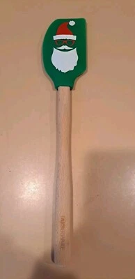 Raspador de cabeza de silicona Farberware Santa Face espátula mezclador mango de madera  Foto 1 de 4