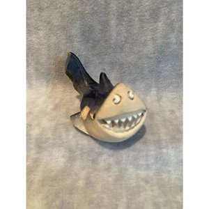Artesania Rinconada Adult Smiling Shark 3-1/2" Blue Stoneware Clay Uruguay - Picture 1 of 13