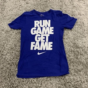 Nike T-Shirt Shirt Womens Blue White Logo Short Sleeve Crew Neck Pullover - Picture 1 of 10