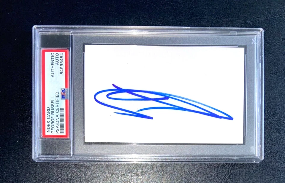 GEORGE RUSSELL SIGNED INDEX CARD FORMULA 1 ONE F1 RACING MERCEDES UK PSA/DNA B - Image 1 of 1