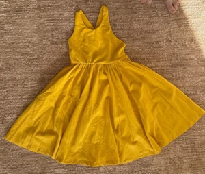 alice and ames size 8 girls dress pinafore yellow mustard - Picture 1 of 3