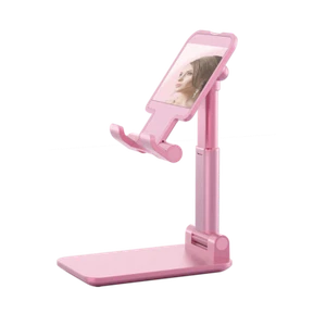 Desktop Cell Phone, Tablet Universal Adjustable Angle Folding Stand - Pink + mir - Picture 1 of 9