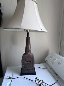 Vintage Aztec Table Lamp Petroglyphs Red Rock South West Lighting Home Decor