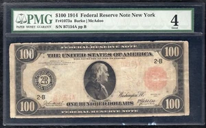 FR. 1073a 1914 $100 RED SEAL FRN FEDERAL RESERVE NOTE NEW YORK, NY PMG GOOD-4 - Picture 1 of 2