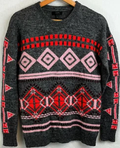 J. Crew Womens XS Nordic Fair Isle Sweater B6163 Mohair Wool Acrylic Blend MINT - Picture 1 of 10
