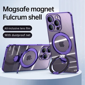 Clear MagSafe Shockproof Ring Stand Case Cover For iPhone 16 15 Pro Max 14 13 12 - Zdjęcie 1 z 37