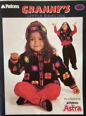 Patons Granny’s Crochet Leaflet - Child’s Sweater, Vest, Hat, Slippers  - Image 1 of 2