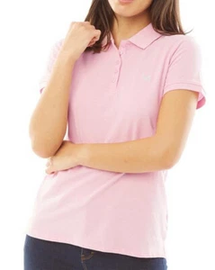 CREW CLOTHING Womens Pink Short Sleeve Exmouth Pique Polo Shirt | Size UK 8 - Picture 1 of 1