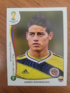 2014 Panini FIFA World Cup Brazil Album Sticker James Rodriguez Colombia #199