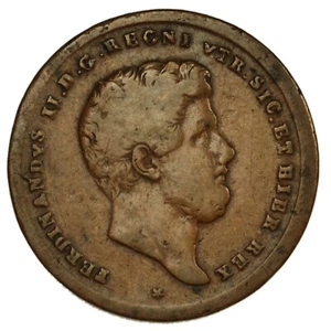 REGNO DELLE DUE SICILIE Ferdinando II di Borbone 2 Tornesi 1858 Grana 2° tipo - Imagen 1 de 2
