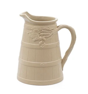 Antiker viktorianischer Bierkrug aus geformtem Steinzeug mit Korken & Rand um 1850 - unbespielt? - Bild 1 von 6